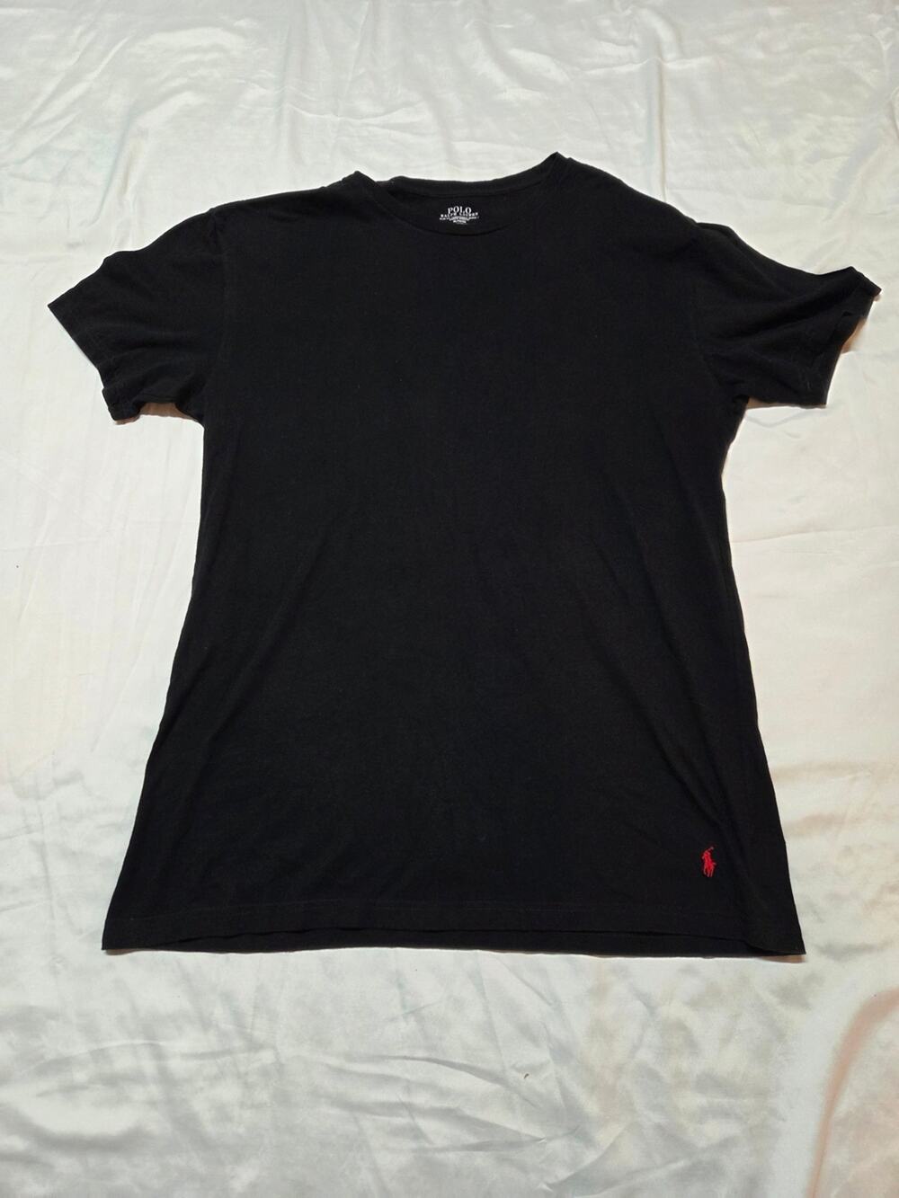 Polo by Ralph Lauren Black Crew Neck Tee with Red Pony